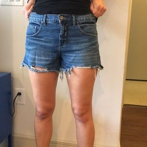 Free people, distressed denim shorts